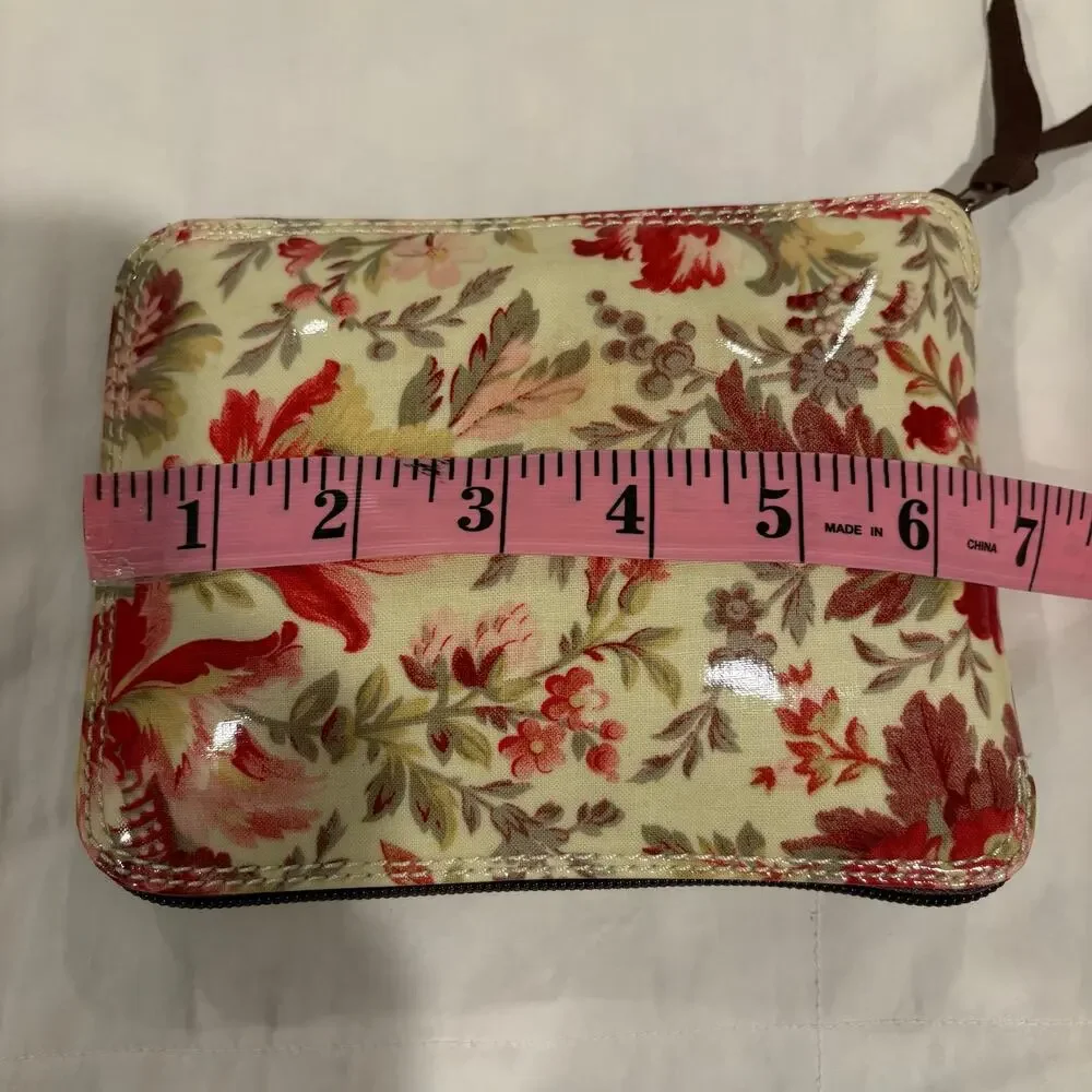 ANNA GRIFFIN Floral Tote Cream/Red/Pink/Taupe Sz OS Compactable Zippered Pouch